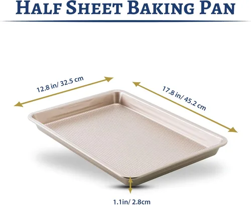 Miniatura 2 de Ultra Cuisine Bandeja antiadherente para hornear de media hoja, revestimiento seguro para alimentos, textura resistente a la deformación y a