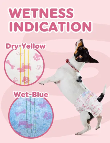 Miniatura 2 de Dono Pañales desechables para perras, 48 unidades, pañales desechables para perros hembras con indicador de humedad, pañales súper absorbentes