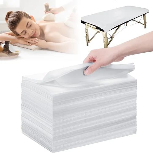 Miniatura 8 de 100 piezas de sábanas desechables azules de tela no tejida para spa, cubierta de cama para masajes tatuajes de belleza, 31 x 71 pulgadas