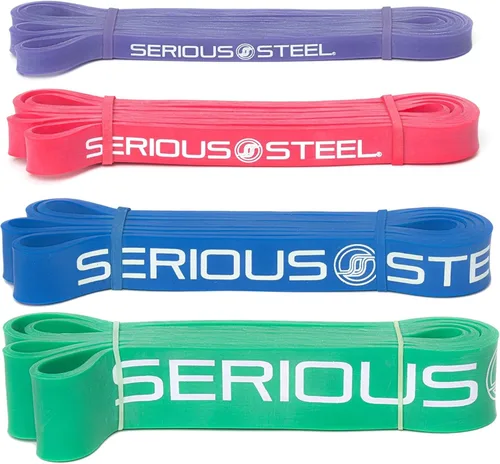 Serious Steel Banda de Dominadas Asistida de 41", Juegos de Bandas de Resistencia de Servicio Pesado, Estiramiento, Levantamiento de Potencia, Set