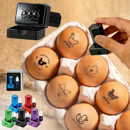 Sello de huevo personalizado para huevos frescos, sellos de huevos personalizados con nombre de texto, logotipo, sello personalizado de pollo y