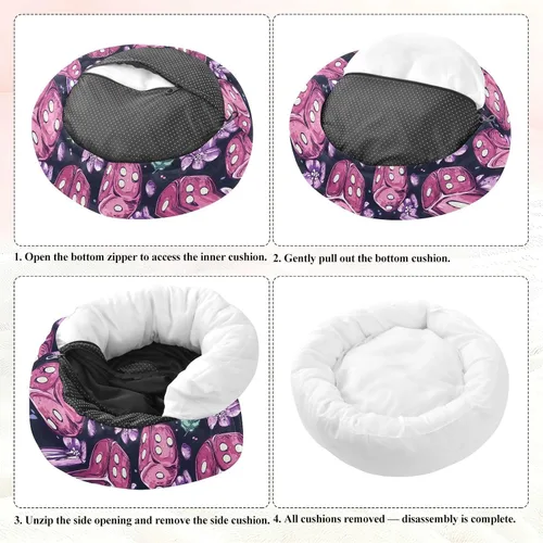 Miniatura 7 de Wudan Pet Cat Bed Anxiety Relief Fluffy Dog Pillow Bed for Medium Size Pets Sleeping XS Cute Lavender Casino
