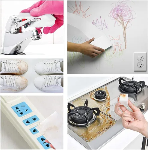 Miniatura 2 de Paquete de 100 borradores mágicos de esponja, esponja de espuma de melamina extragrande, esponjas multifuncionales de limpieza para el hogar