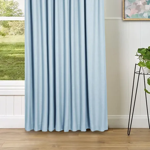 Miniatura 6 de Frelement Cortinas 100% opacas con forro térmico, cortinas de lino para decoración de Navidad, cortinas plisadas con aislamiento térmico