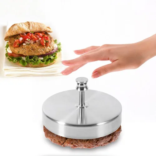 Miniatura 3 de Prensas de hamburguesas, de acero inoxidable, resistente, para hamburguesas, carne, carne de res, herramientas de cocina, hace 4 1/2 pulgadas