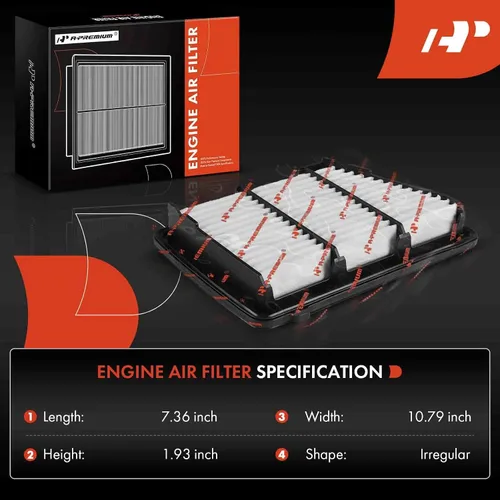 Miniatura 2 de A-Premium Filtro de aire de motor compatible con Honda CR-V CRV 2017 2018 2019 2.4L solamente