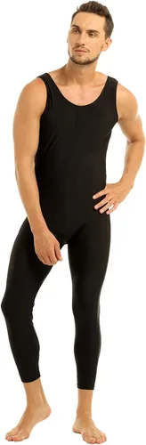 Miniatura 3 de renvena Body de licra sin mangas para hombre de cuerpo completo ajustado traje de baile