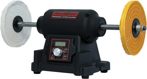 Miniatura 12 de BUCKTOOL Amoladora de banco de doble velocidad de 8 pulgadas y pulidor, amoladora de banco profesional de alta y baja velocidad con base de hierro