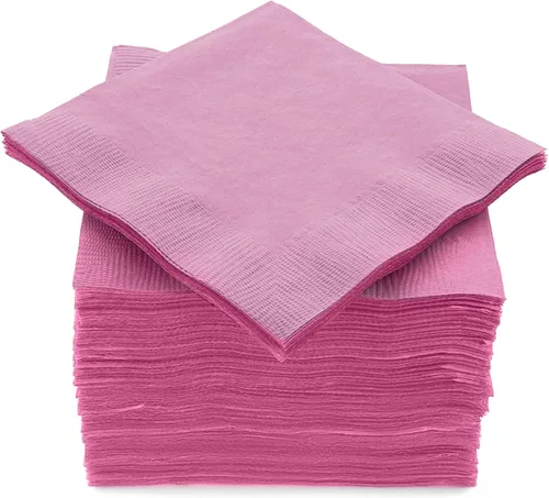 Amcrate Paquete grande de 100 servilletas rosadas para bebidas, ideal para bodas, fiestas, cumpleaños, cenas, almuerzos y cócteles (5 x 5 pulgadas)