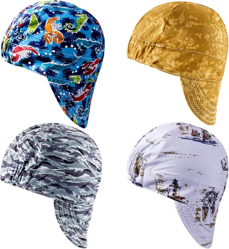 Miniatura 10 de Hercicy 4 gorras de soldadura de algodón resistentes al fuego para hombres y mujeres, gorras de soldador para la mayoría de cascos, sombrero