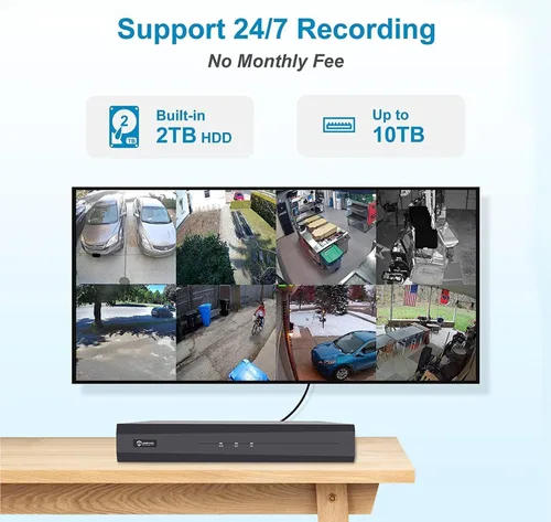 Miniatura 5 de Anpviz Sistema de cámara de seguridad PoE de 8 canales de 6 MP, cámara domo IP PoE con cable de 8 x 6 MP con detección inteligente de vehículos