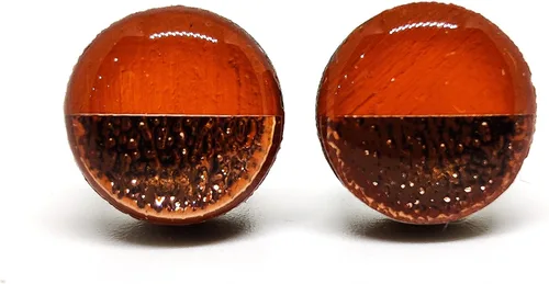 Miniatura 16 de Dos tonos con aretes de 10 mm de metal martillado falso, aretes redondos para mujeres, niñas y hombres, hechos a mano, postes de acero inoxidable