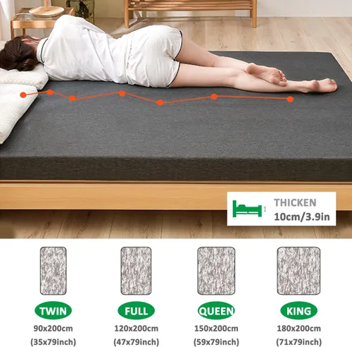 Miniatura 3 de Cubrecolchón de espuma viscoelástica de gel, protector de colchón refrescante, cubrecolchón de cama con infusión de gel con funda extraíble lavable