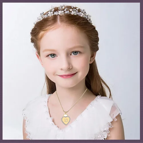 Miniatura 7 de CaleesLLC Collares con inicial de acero inoxidable chapado en oro de 14 quilates 26 letras de la A a la Z collar personalizado con corazón