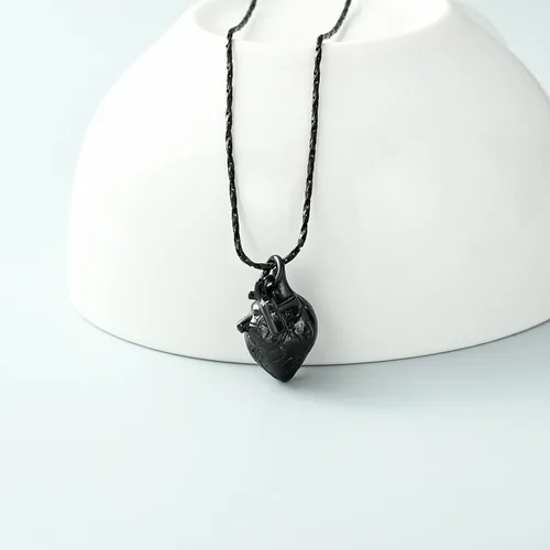 Miniatura 13 de Imrsanl Collar con colgante de joyería de cremación para cenizas – Collar anatómico de urna de corazón para cenizas – Medallones conmemorativos
