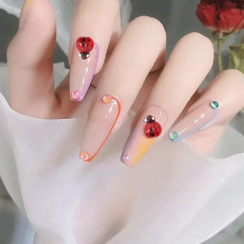 Miniatura 4 de Honbay 60 dijes de resina de mariquita para uñas, cabujones de resina de mariquita, sin agujero, para decoración de uñas, funda de teléfono, álbumes