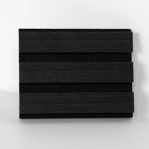 Miniatura 3 de SMARTSTANDARD Paneles acústicos de listones de madera de muestra, panel de pared de listones de madera insonorizado, negro clásico, paquete