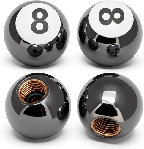 4 piezas tapas de vástago de válvula de neumático estilo bola 8, cubiertas universales de vástago de válvula de neumático con núcleo de cobre a