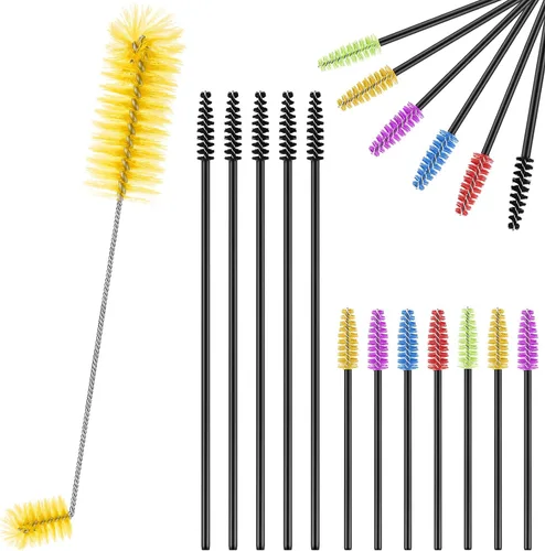 Miniatura 7 de Cepillo de limpieza para comederos de colibríes, 19 piezas, 3 tamaños, mini nailon de doble cabeza 2 en 1, cepillo para colibríes difícil