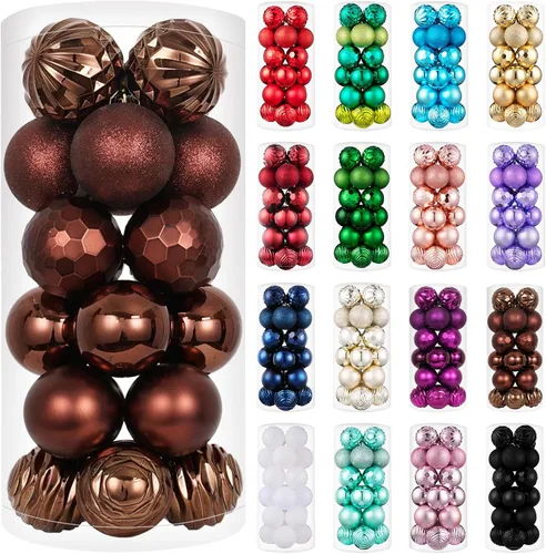 Miniatura 70 de XmasExp - Juego de 24 adornos de bola de Navidad mini irrompibles, adornos para árbol de Navidad, bolas de árbol de Navidad de 30 mm/1.18 pulgadas