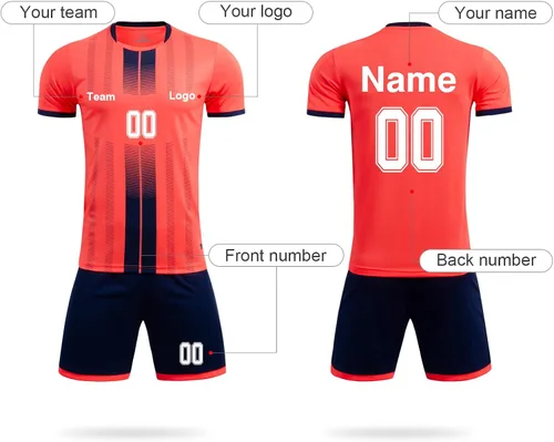 Miniatura 4 de LAIFU Camiseta de fútbol personalizada para niños y adultos, con número de nombre, equipo y logotipo