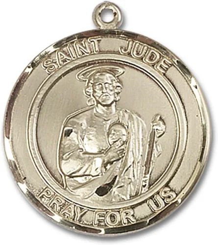 Miniatura 2 de Bonyak Jewelry - Medalla de San Judas hecha a mano con relleno de oro amarillo de 14 quilates