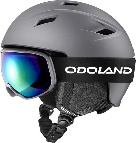 Miniatura 8 de Odoland - Juego de casco de esquí y gafas, gafas de casco de snowboard para hombres, mujeres y jóvenes - Equipo a prueba de golpes y viento