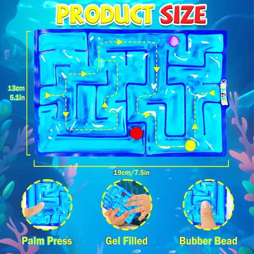 Miniatura 2 de Juguete sensorial de laberinto Fidget, juguetes sensoriales rellenos de gel para niños y adultos, para aliviar el estrés y la ansiedad, con relleno