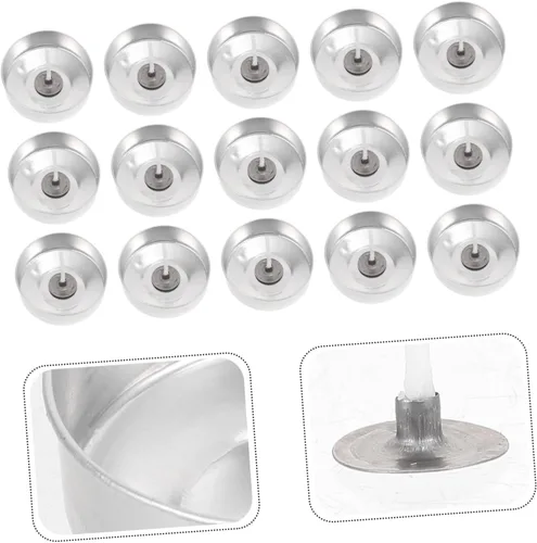 Miniatura 2 de EXCEART Juego de 100 velas de aluminio para decoración de velas, contenedor de caja de aperitivos, kits de adornos caseros, estuche de mecha