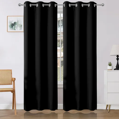 Miniatura 44 de Joydeco Cortinas opacas para dormitorio de 72 pulgadas de largo, 2 paneles de cortinas con aislamiento térmico para oscurecer la habitación