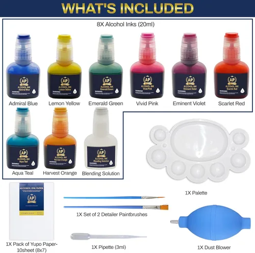 Miniatura 7 de Juego de tintas de alcohol, 15 unidades de 0.7 fl oz de tinta a base de alcohol de colores concentrados vibrantes para resina epoxi, fabricación