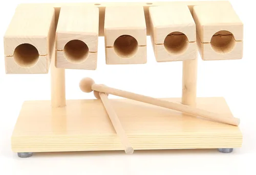 Bloque de percusión de madera, 5 tonos, ritmo de arce, con martillo para música de ópera nacional