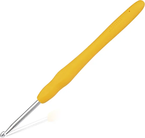 Miniatura 29 de Gancho de ganchillo de 0,5 mm, mango ergonómico para manos con artritis, agujas de tejer extra largas para principiantes y lana para ganchillo