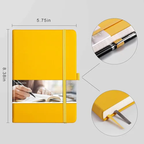 Miniatura 4 de EMSHOI - Cuaderno de papel cuadriculado, 256 páginas A5, cuaderno/diario de papel cuadriculado, cuadernos de cuadrícula cuadrada para el trabajo