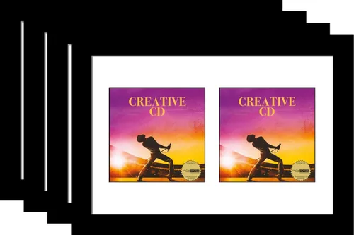 Miniatura 9 de Creative Picture Frames Marco de música artística de doble cubierta de CD de 8 x 12 pulgadas con paspartú negro de pie o exhibición de pared