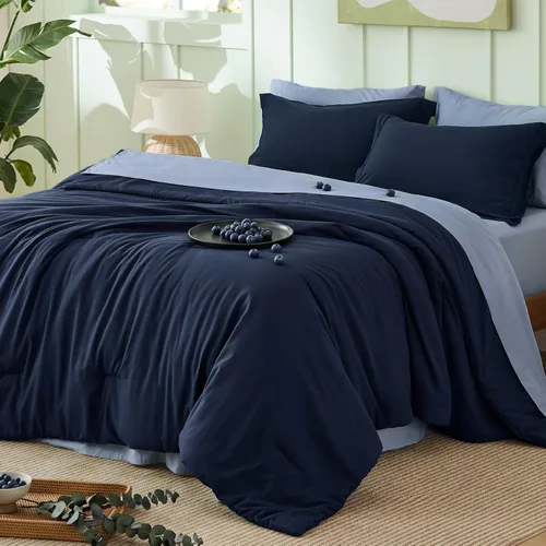 Miniatura 10 de Bedsure Juego de ropa de cama con edredón tamaño King en verde salvia, 7 piezas de ropa de cama ligera para cama King estilo boho, juego de ropa