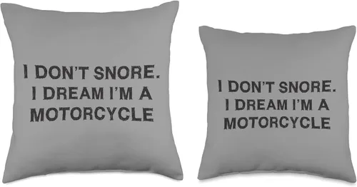 Miniatura 3 de YO! I Don't Snore - Almohada de sarcasmo para motocicleta, con frase divertida para hombre, 16 x 16 pulgadas, multicolor
