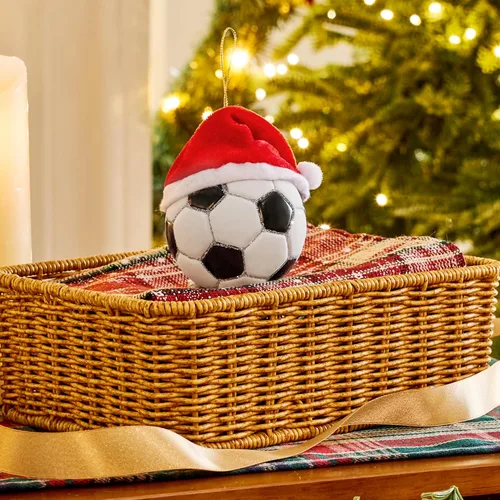 Miniatura 4 de Joiedomi Adorno pequeño de cristal de fútbol de Navidad, adornos de bola deportiva, mini decoración de fútbol soplado para colgar del árbol