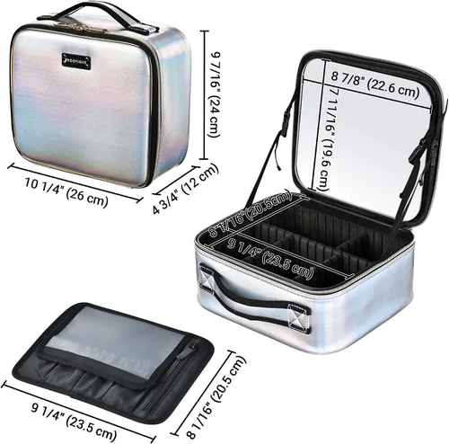 Miniatura 9 de BYOOTIQUE Bolsa de maquillaje de viaje para maquillaje, estuche de almacenamiento de cosméticos de 10 pulgadas, caja de almacenamiento portátil