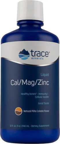 Miniatura 6 de Trace Minerals Cal/Mag/Zinc líquido, calcio, magnesio, zinc, vitamina D3 Suplemento dietético que apoya la densidad de tejido, músculo y hueso