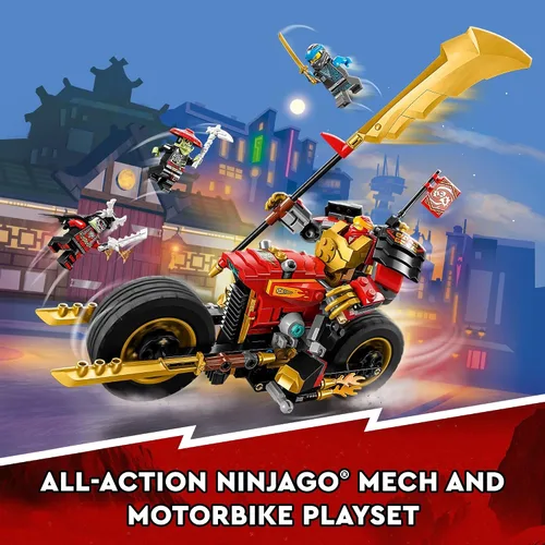 Miniatura 3 de LEGO NINJAGO Kai’s Mech Rider EVO 71783, juguete de moto ninja actualizable, figura de acción Mech y 2 minifiguras de guerrero óseo, juguetes