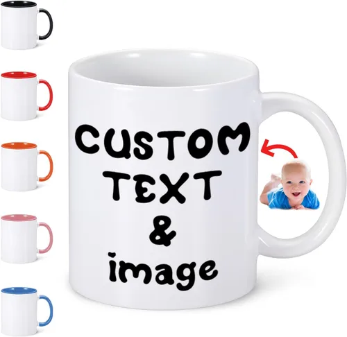 Taza de café personalizada, taza personalizada, diseña tu propio con nombre de texto fotográfico, regalos de cumpleaños personalizados de Navidad