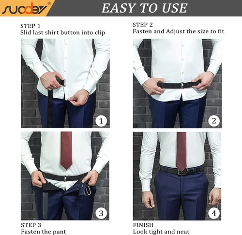 Miniatura 6 de SUOSDEY Camisa Stays Belt para hombre, camisa tucker, cinturón elástico ajustable oculto, agarre más fuerte con pegamento mejorado