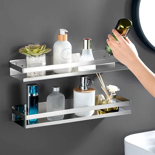 Miniatura 7 de Estante de baño de acero inoxidable de 15.75 pulgadas, estante de ducha para baño, cocina, ducha, estante de almacenamiento de metal a prueba