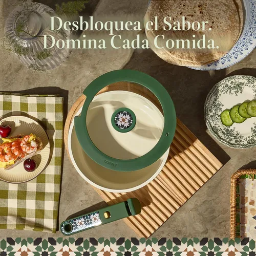 Miniatura 7 de CAROTE Juego de utensilios de cocina de cerámica de 19 piezas, juego de ollas y sartenes antiadherentes, no tóxicos, mango desmontable, juego