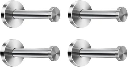Miniatura 9 de Ganchos cortos de acero inoxidable cepillado para toallas de baño, gancho de montaje en pared súper resistente, apto para dormitorio, sala de estar