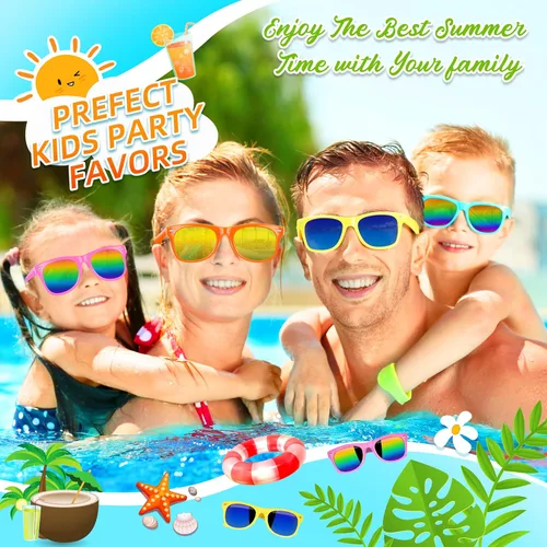 Miniatura 6 de Kids Sunglasses Party Favors Bulk, Neon Sunglasses with UV400 Protection for Gilrs Boys Kids