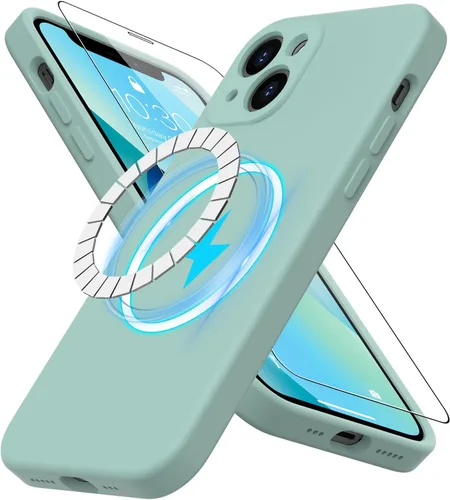 Miniatura 34 de DEENAKIN Funda magnética de silicona para iPhone 12 Pro con protector de pantalla, compatible con MagSafe, protección de cámara, funda protectora