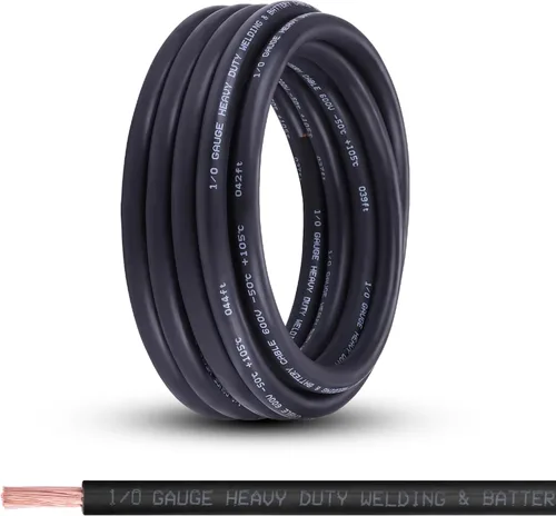 Miniatura 26 de Cable de Batería Calibre 2/0, 10 Pies Rojo + 10 Pies Negro 2/0 AWG Cable de Alambre de Soldadura de Cobre Puro, para Automotriz, Batería, Solar
