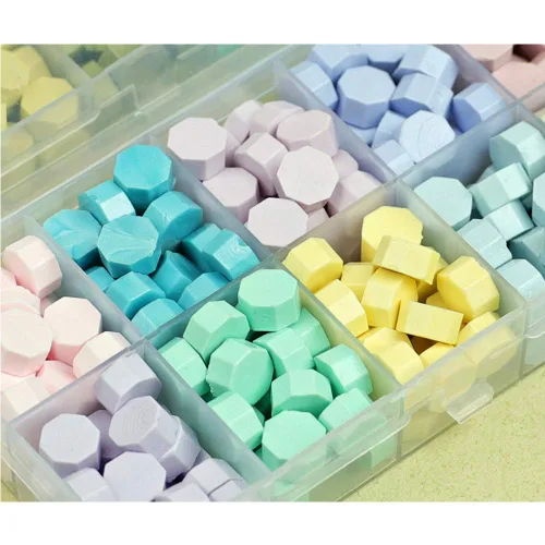 Miniatura 4 de Juego de sellos de cera de sellado colorido de 600 PSC + 3 velas de té, 1 cuchara de sello de cera para cartas, invitaciones, paquetes, tarjetas